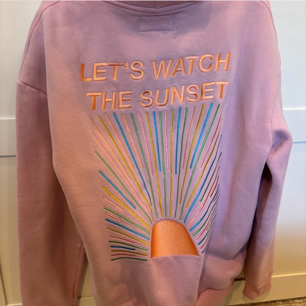 Dandy Worldwide Lets Watch the Sunset Oversized Lux Hoodie Vintage Washed Pink L - Picture 7 of 9